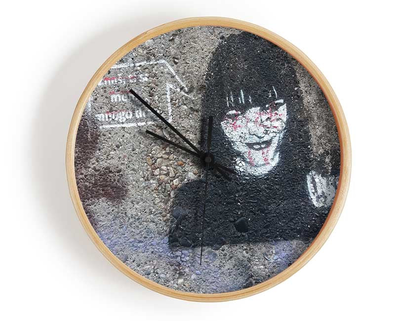 Creepy woman art Clock - Wallart-Direct UK