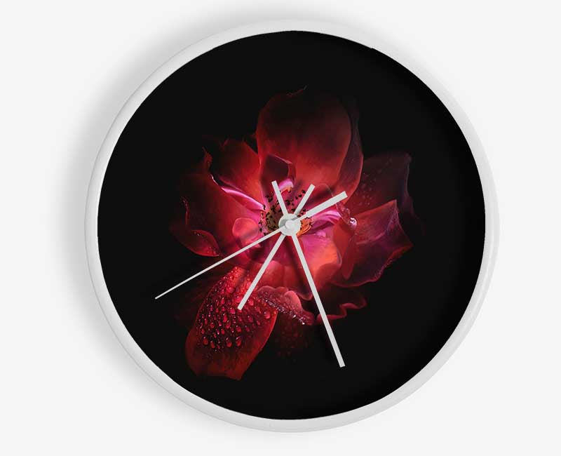 Supreme red flower Clock - Wallart-Direct UK