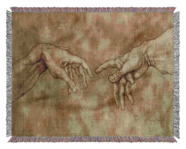 Hands of power meeting Woven Blanket