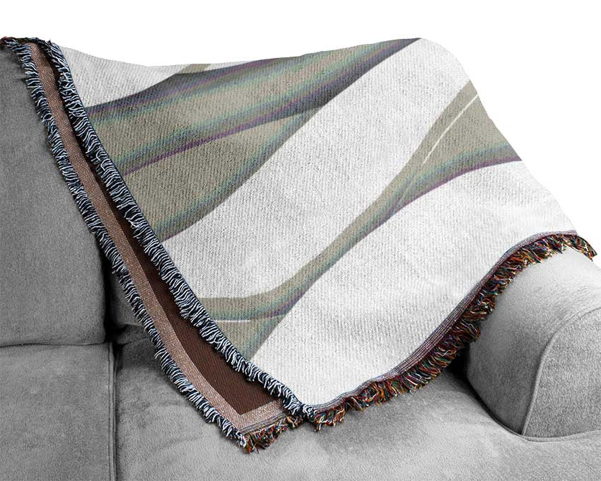 Horizontal lines of curviture Woven Blanket