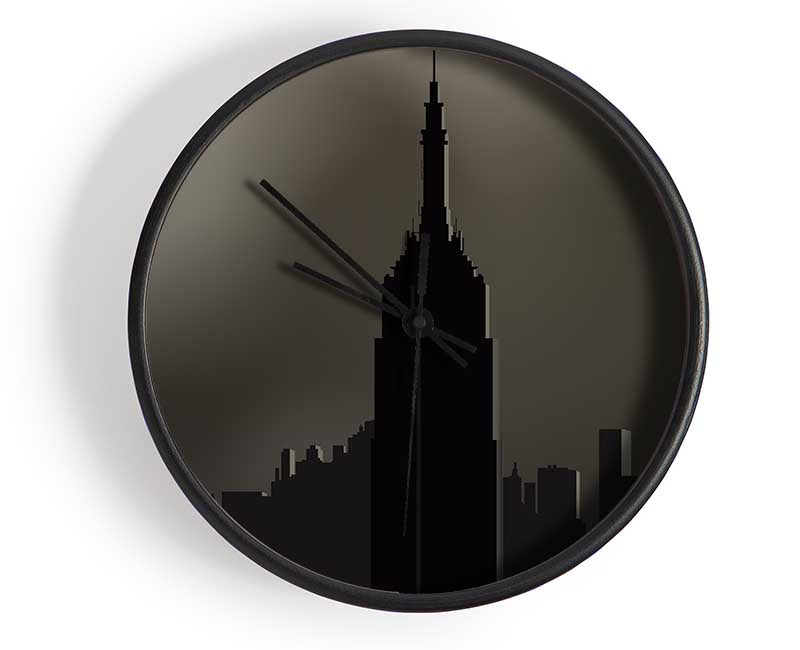 Empire state building illustration Clock - Wallart-Direct UK