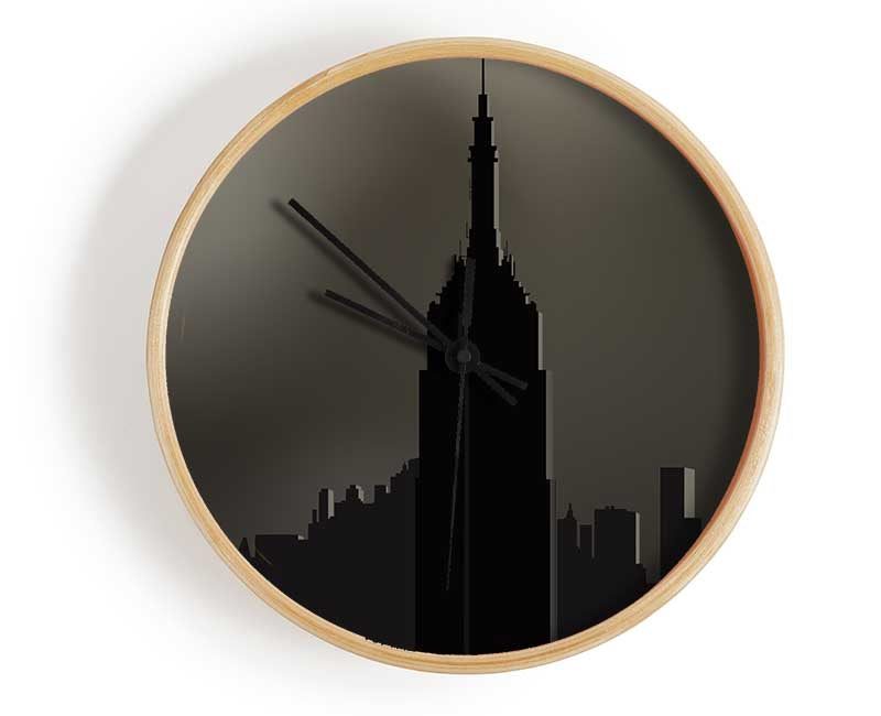 Empire state building illustration Clock - Wallart-Direct UK