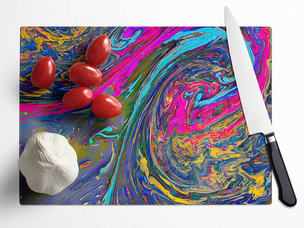 Paint flows and mixes Glass Chopping Board