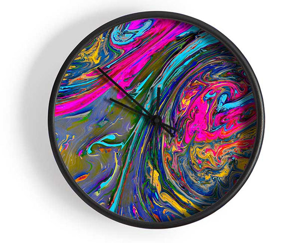 Paint flows and mixes Clock - Wallart-Direct UK