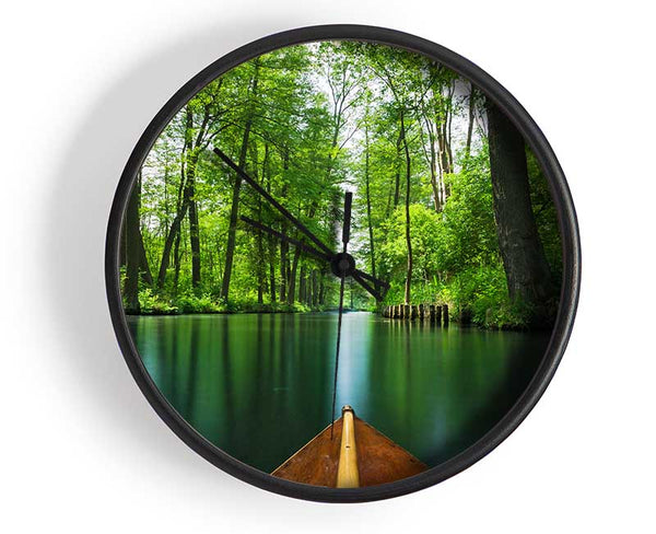 Sitting on a row boat journey Clock - Wallart-Direct UK