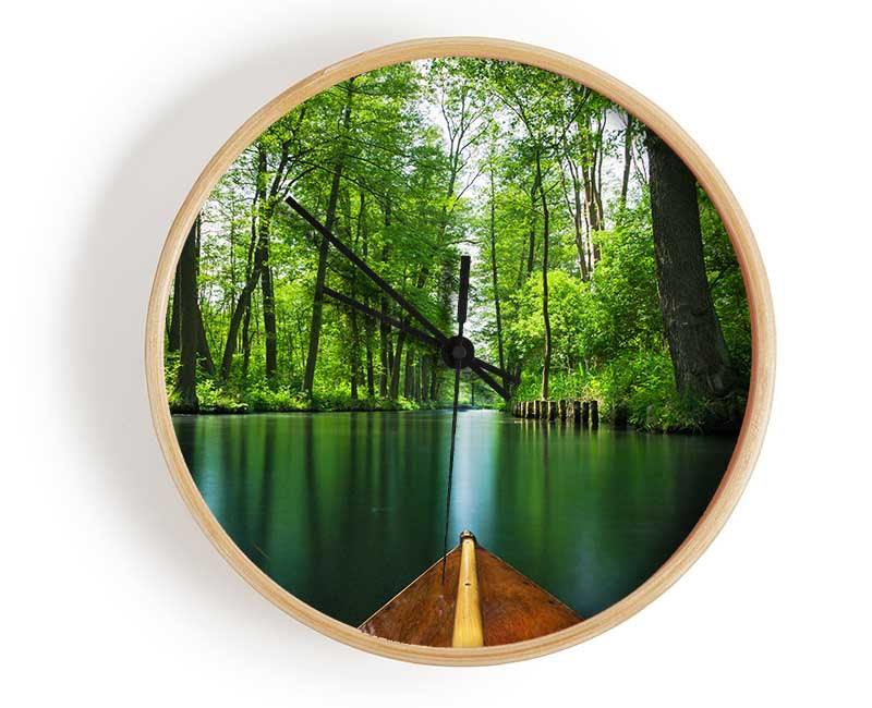 Sitting on a row boat journey Clock - Wallart-Direct UK