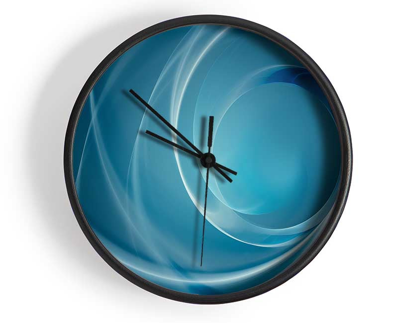 Blue circles and flows Clock - Wallart-Direct UK