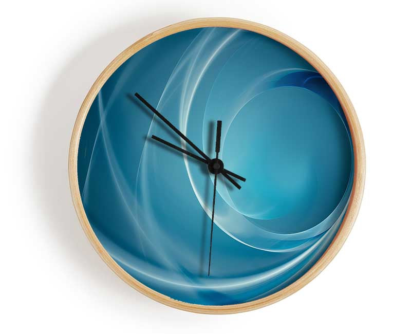 Blue circles and flows Clock - Wallart-Direct UK