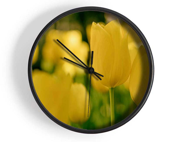 Yellow tulips supreme Clock - Wallart-Direct UK