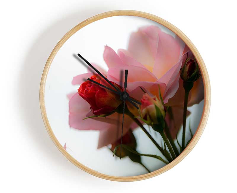 An array of pink flowers Clock - Wallart-Direct UK