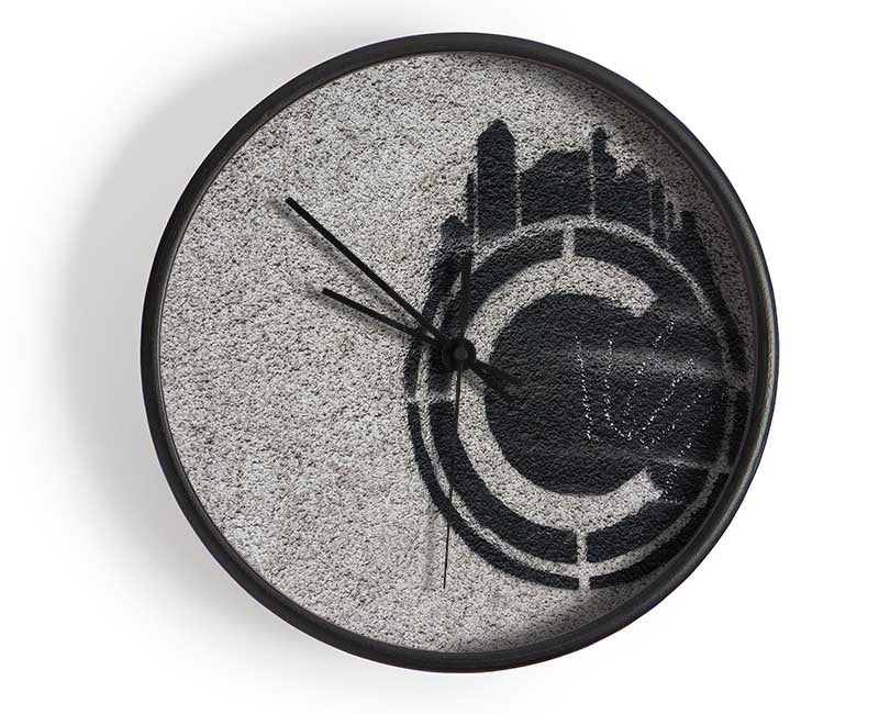 Circle spray shapes Clock - Wallart-Direct UK