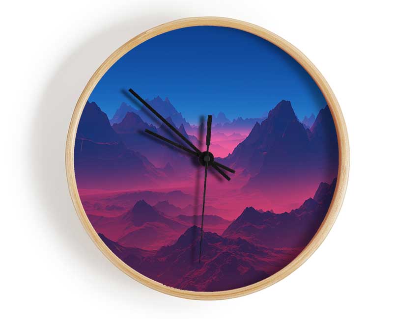 Red To Blue Horizon Clock - Wallart-Direct UK