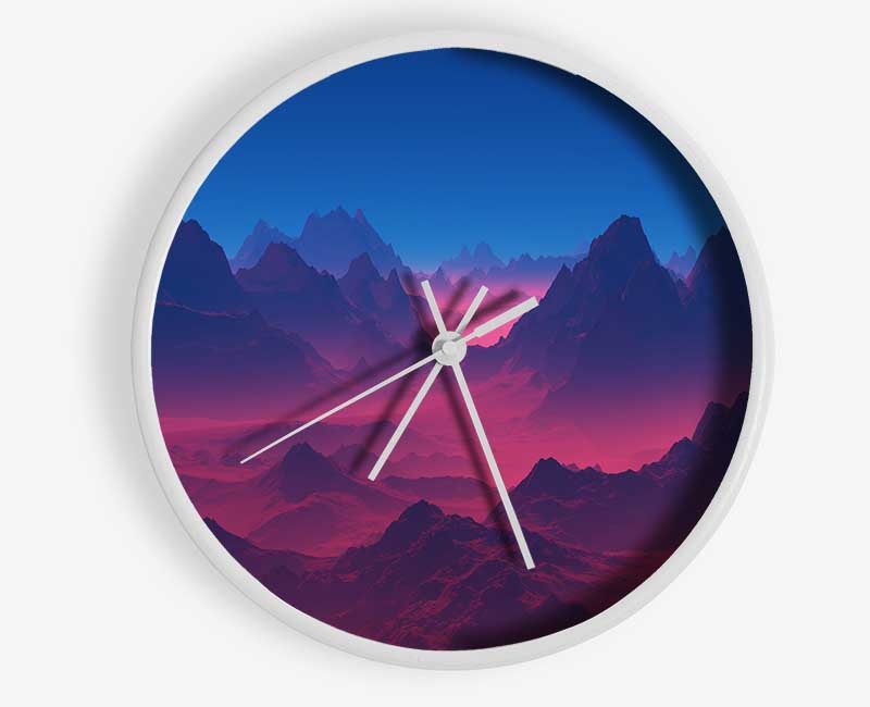 Red To Blue Horizon Clock - Wallart-Direct UK