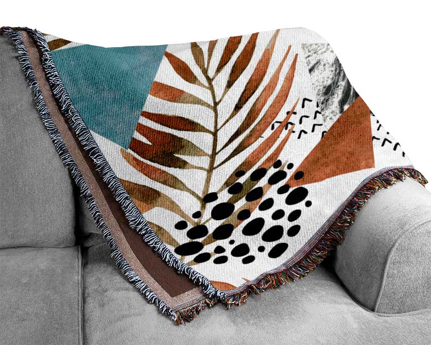 Mix Mid Century Plants And Patterns Woven Blanket