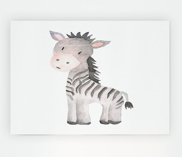 Friendly Zebra Print Poster Wall Art