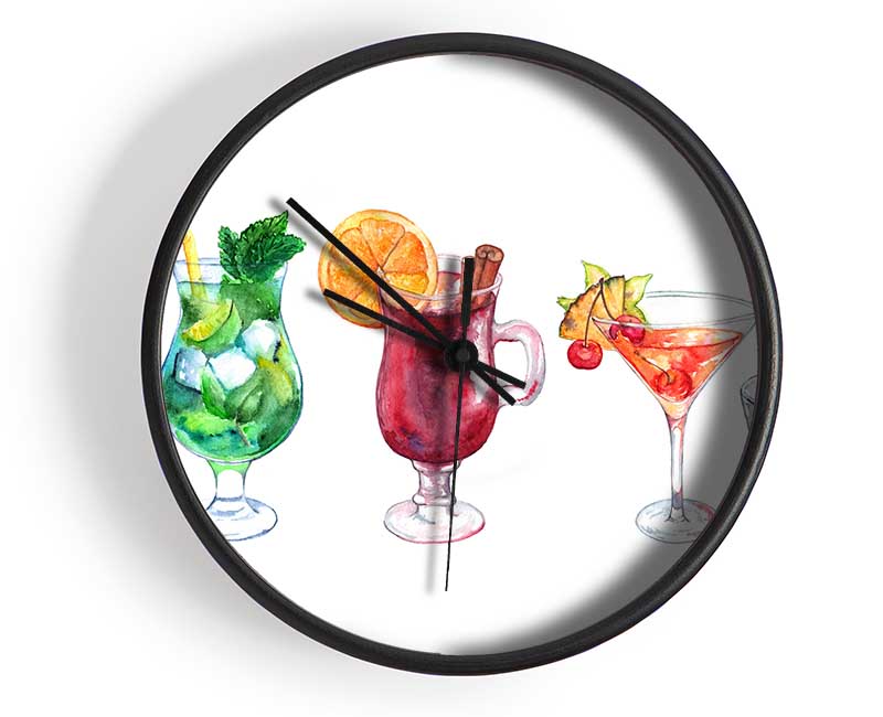 Cocktails Of Summer Clock - Wallart-Direct UK