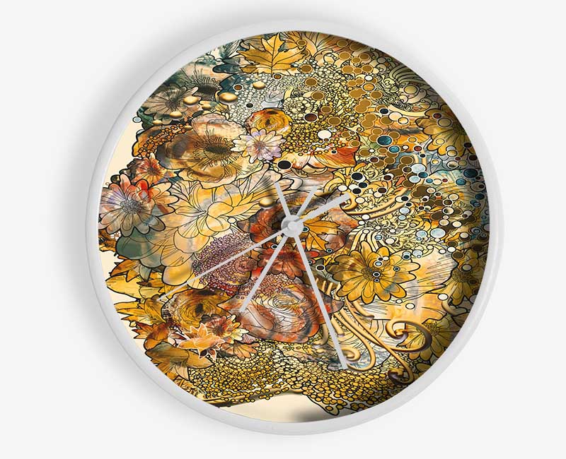 Floral Face Clock - Wallart-Direct UK