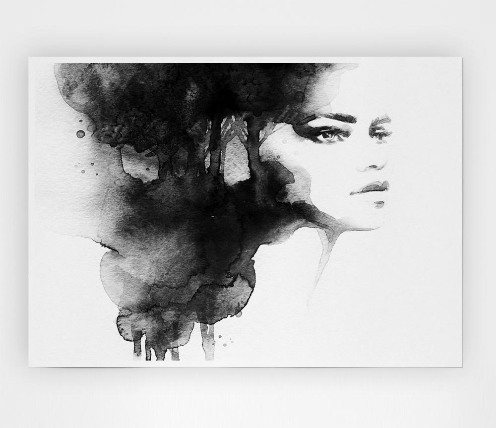 Watercolour Woman Portrait Print Poster Wall Art