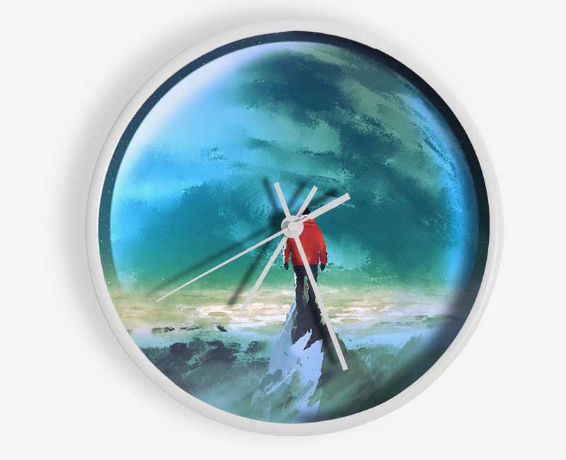 Staring At The Moon Watercolour Clock - Wallart-Direct UK