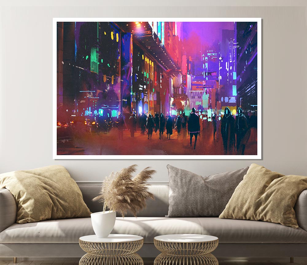 City Of Night People Print Poster Wall Art