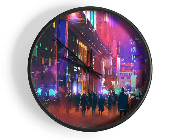 City Of Night People Clock - Wallart-Direct UK