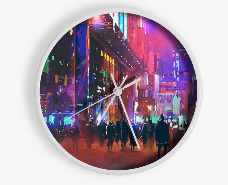 City Of Night People Clock - Wallart-Direct UK