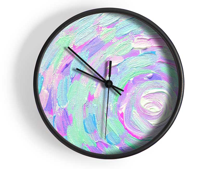 Swirl Of Strokes Clock - Wallart-Direct UK