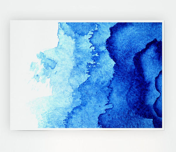 Watercolour Blues To White Print Poster Wall Art