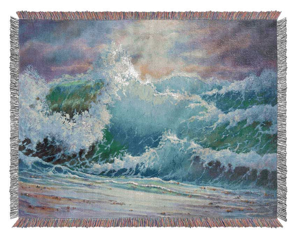 Crashing Waters Of Paint Woven Blanket