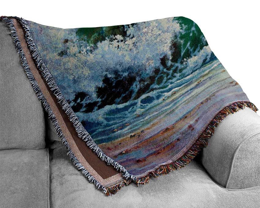 Crashing Waters Of Paint Woven Blanket