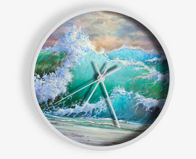 Crashing Waters Of Paint Clock - Wallart-Direct UK