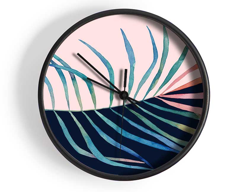 Palm Leaf Mid Century Clock - Wallart-Direct UK