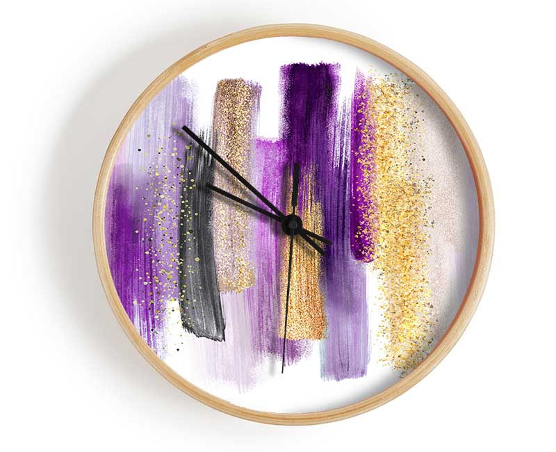 Strong Brush Strokes Glitter Clock - Wallart-Direct UK