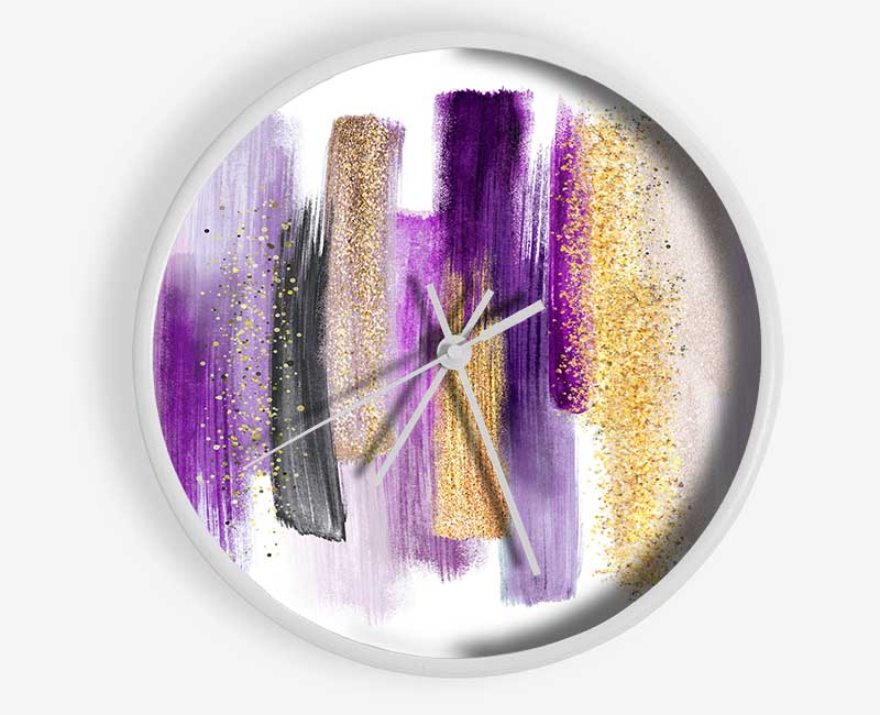 Strong Brush Strokes Glitter Clock - Wallart-Direct UK