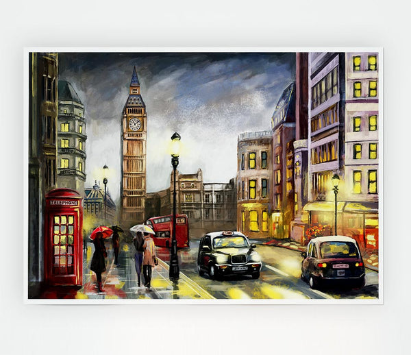 City London At Dusk Print Poster Wall Art