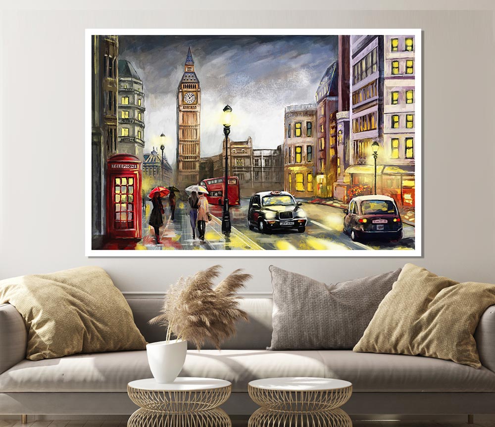 City London At Dusk Print Poster Wall Art