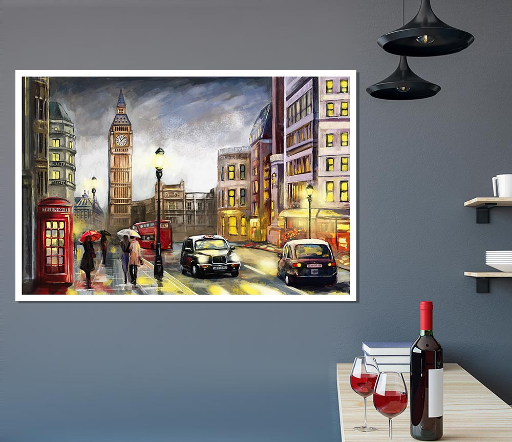 City London At Dusk Print Poster Wall Art