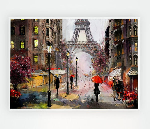 Eiffel Tower At Dusk Print Poster Wall Art