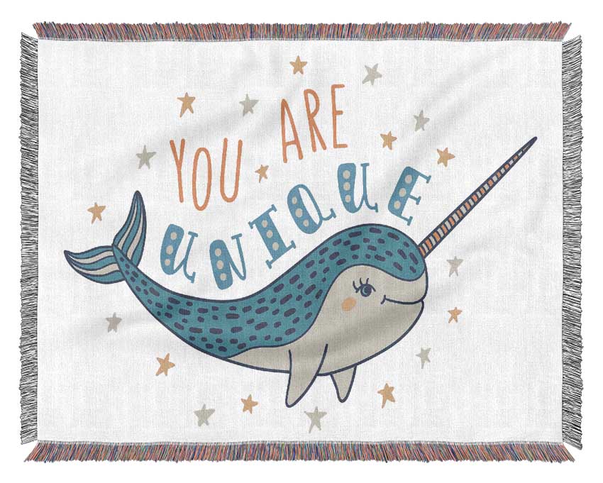 You Are Unique Narwhal Woven Blanket