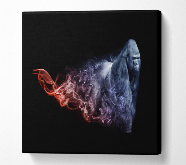 A Square Canvas Print Showing Smokey Gorilla Square Wall Art