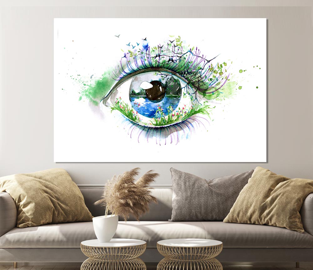 Watercolour Nature Eye Print Poster Wall Art