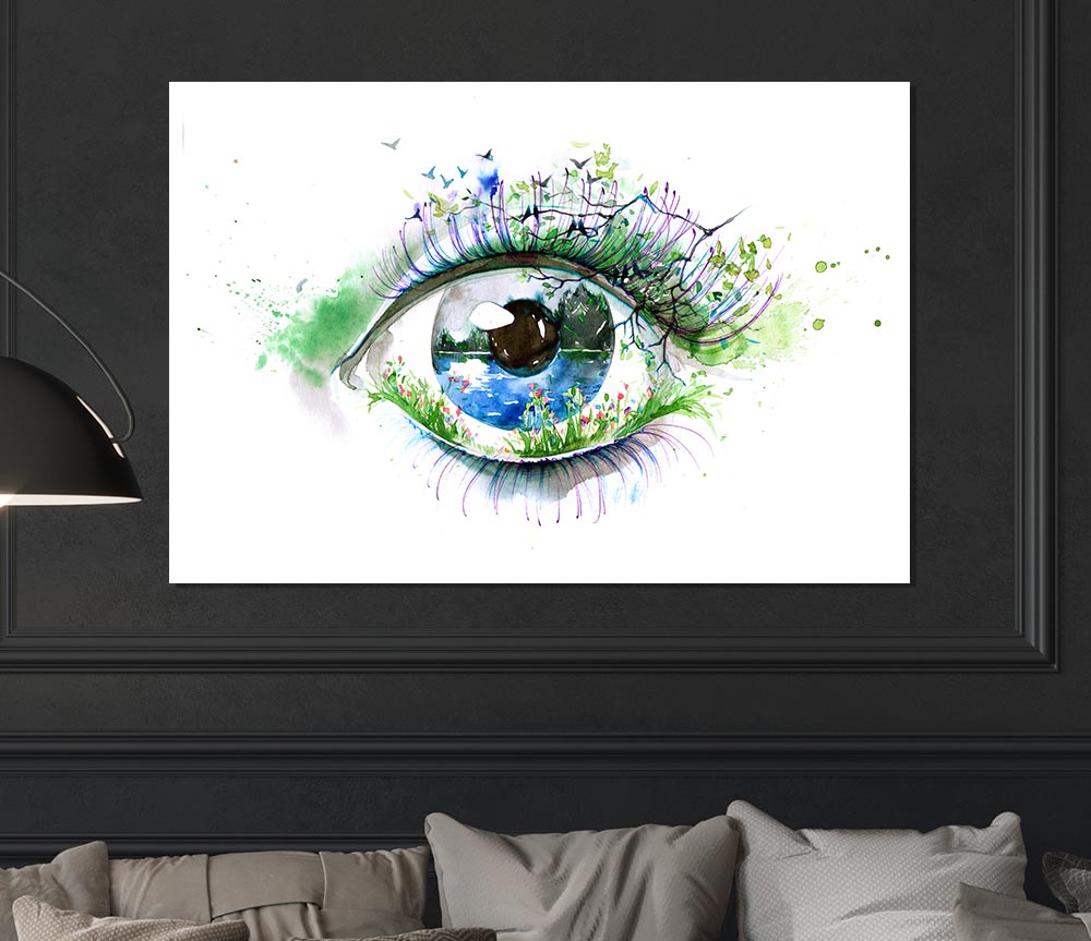 Watercolour Nature Eye Print Poster Wall Art