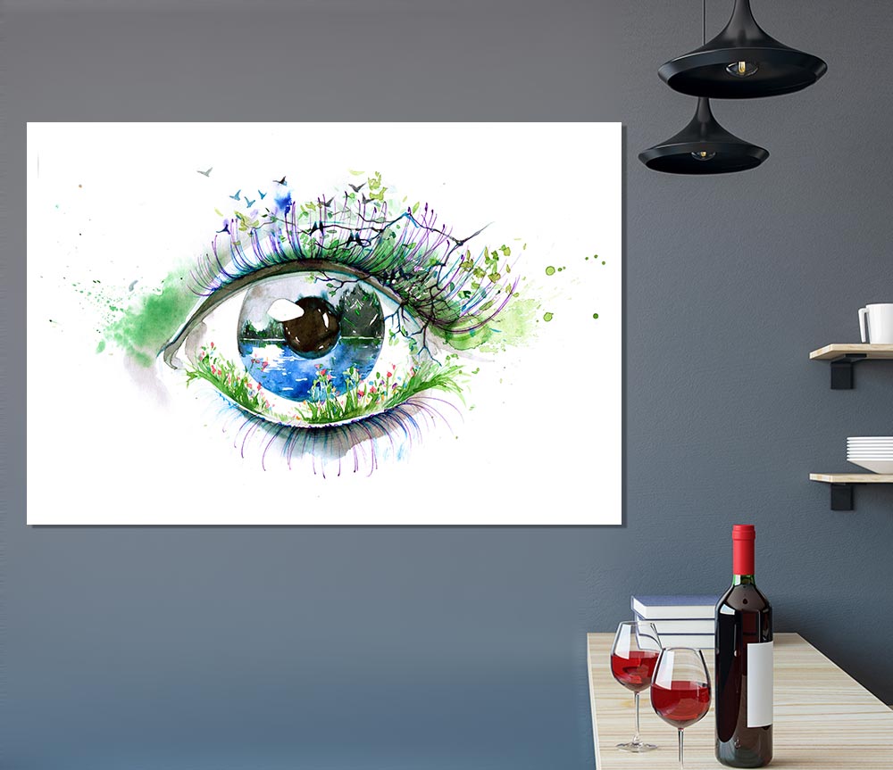 Watercolour Nature Eye Print Poster Wall Art