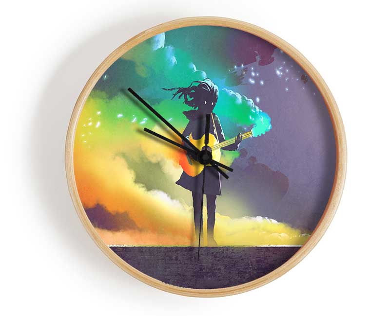 Colourful Acoustic Jets Clock - Wallart-Direct UK