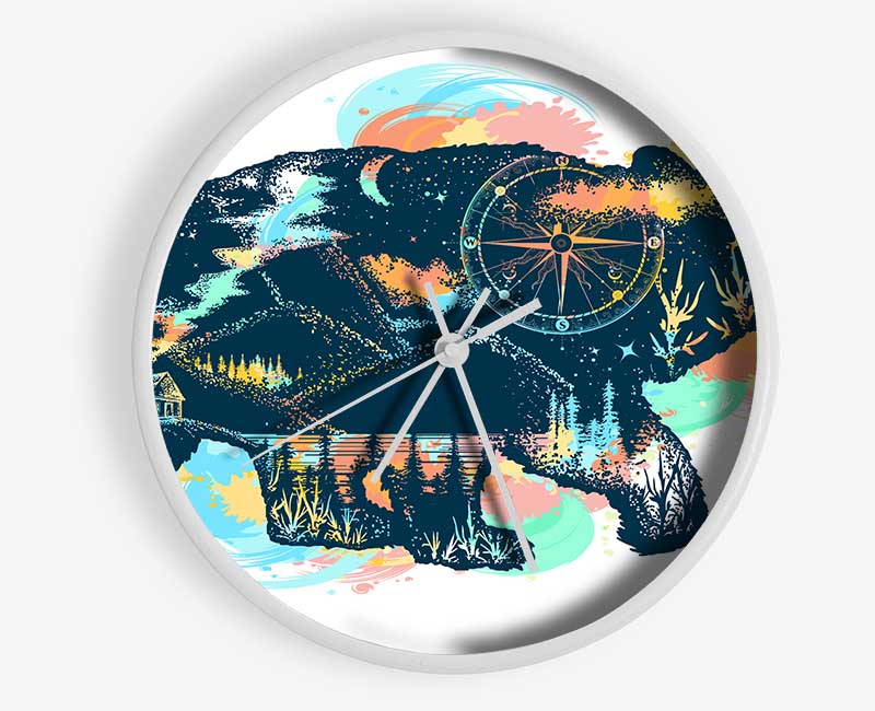 Compass Bear Clock - Wallart-Direct UK