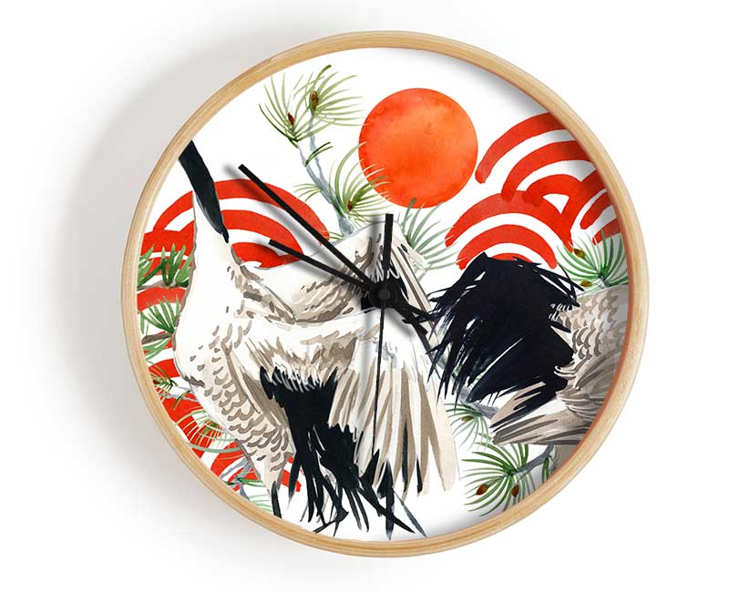 Japanese Stork Clock - Wallart-Direct UK