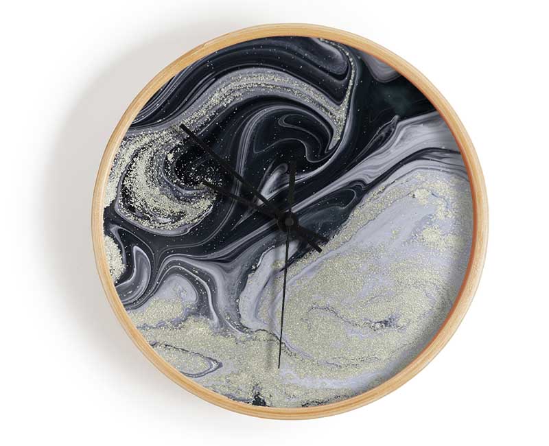 Marble Paint Texture Clock - Wallart-Direct UK