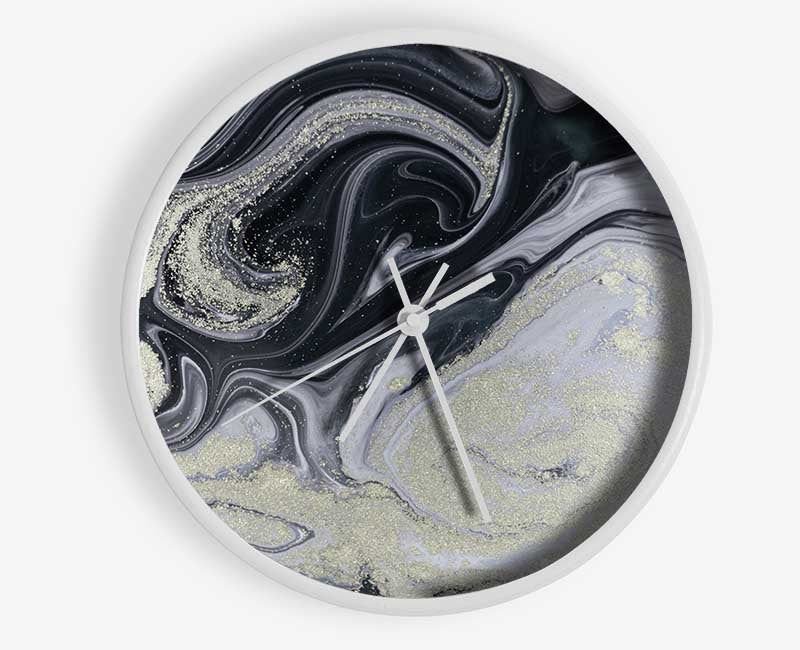 Marble Paint Texture Clock - Wallart-Direct UK