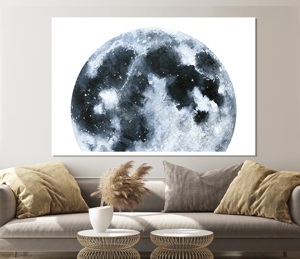 The Moon Peering Print Poster Wall Art