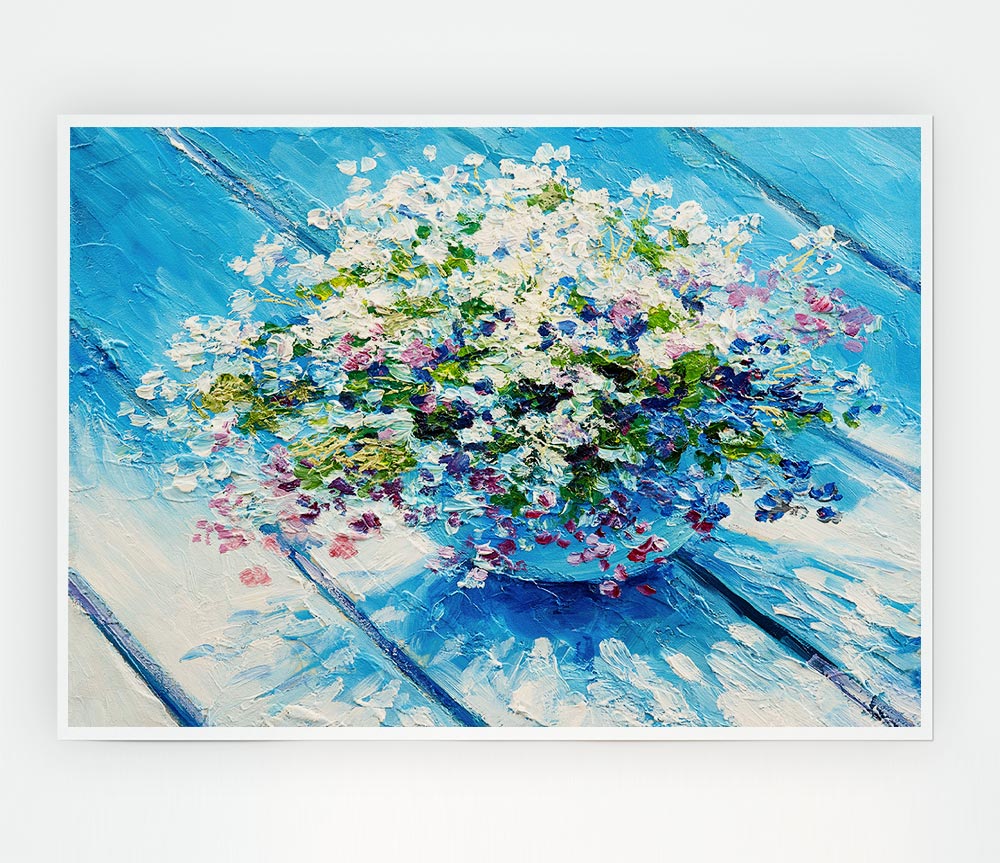 Dainty Flowers In A Vase Print Poster Wall Art